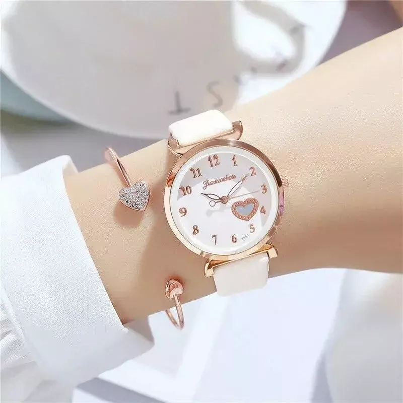 Luxury Fashion Women Watches Love With Diamonds Design White Ladies Wristwatches 2022 Brand Woman Quartz Dress Clock Gifts