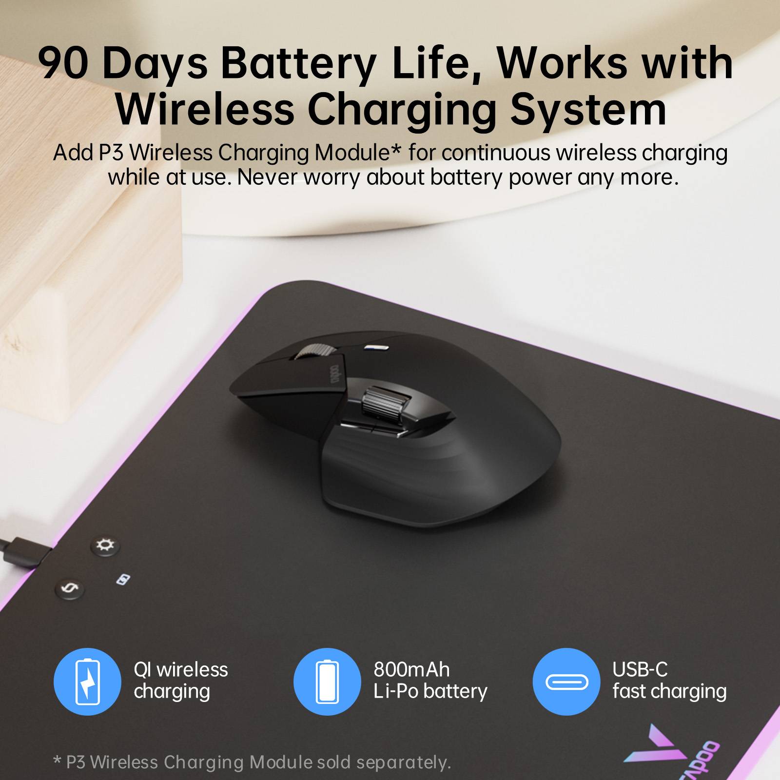 Rechargeable Multi-Mode Wireless Ergonomic Mouse with 3200 DPI & Easy-Switch for 4 Devices Rechargeable Multi-Mode Wireless Ergonomic Mouse with 3200 DPI & Easy-Switch for 4 Devices