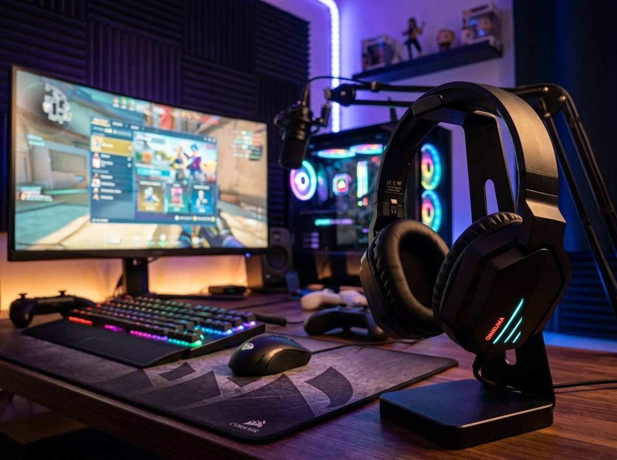 Wireless Gaming Headphones with LED Light: Foldable Pro-Gamer Earphones for PC & PS5 Wireless Gaming Headphones with LED Light: Foldable Pro-Gamer Earphones for PC & PS5