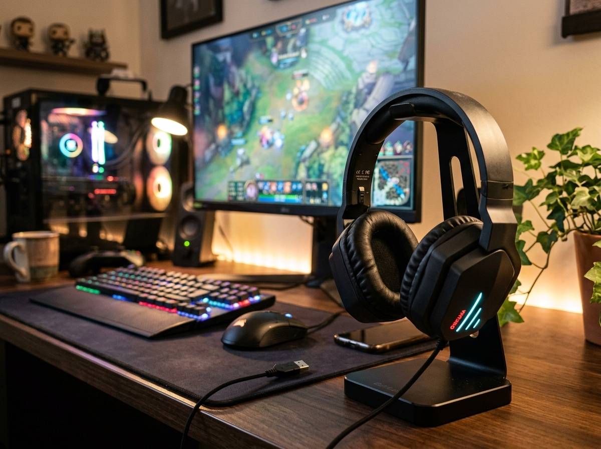 Wireless Gaming Headphones with LED Light: Foldable Pro-Gamer Earphones for PC & PS5 Wireless Gaming Headphones with LED Light: Foldable Pro-Gamer Earphones for PC & PS5