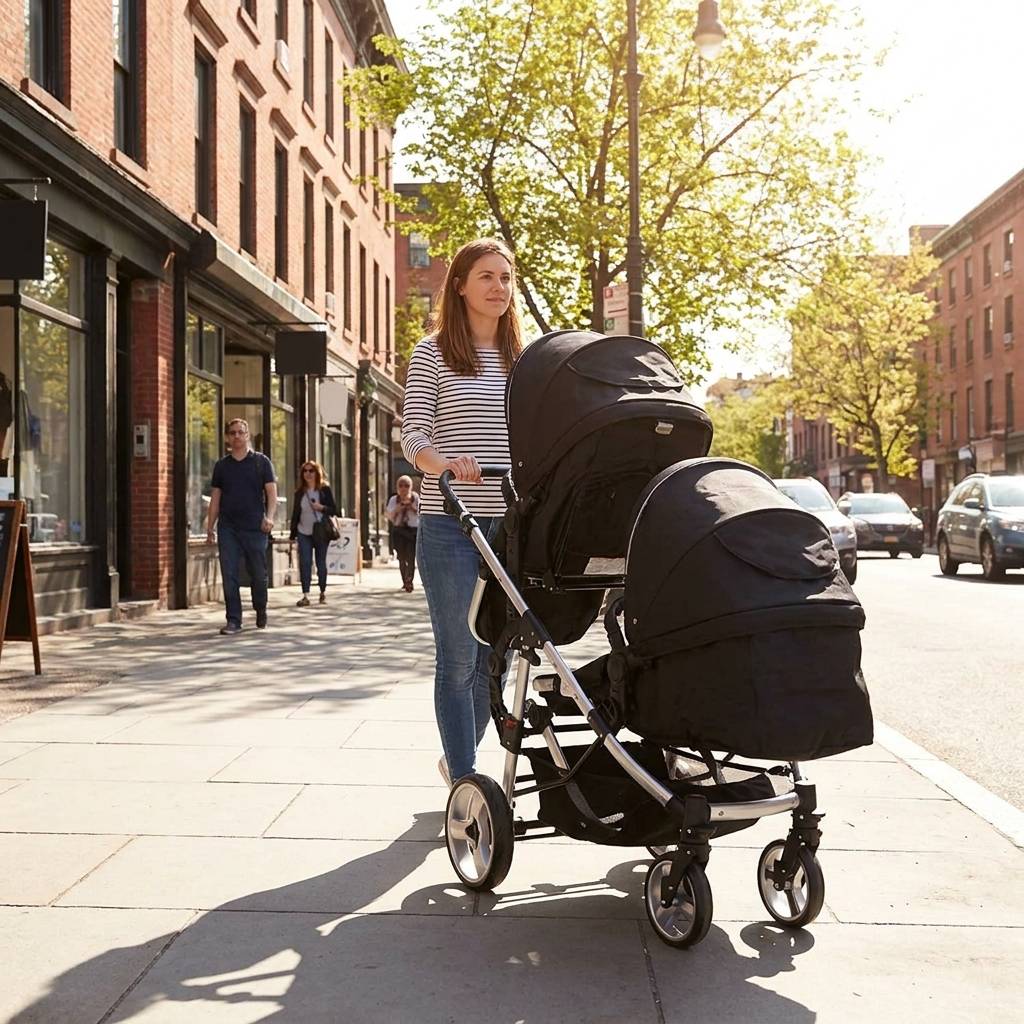 Compact & Versatile Twin Stroller – Foldable, Adjustable, High-View Double Baby Carriage Compact & Versatile Twin Stroller - Foldable, Adjustable, High-View Double Baby Carriage