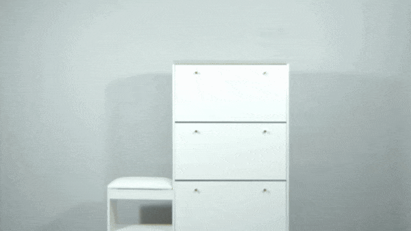1 3-Drawer Flip Shoe Cabinet with Bench
