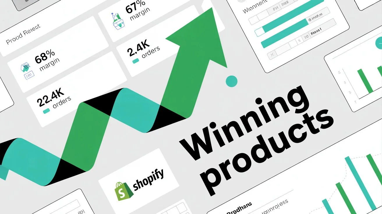 Tradelle dropshipping product research tool – infographic showing trending product charts, profit margin data, and winning product analytics dashboard