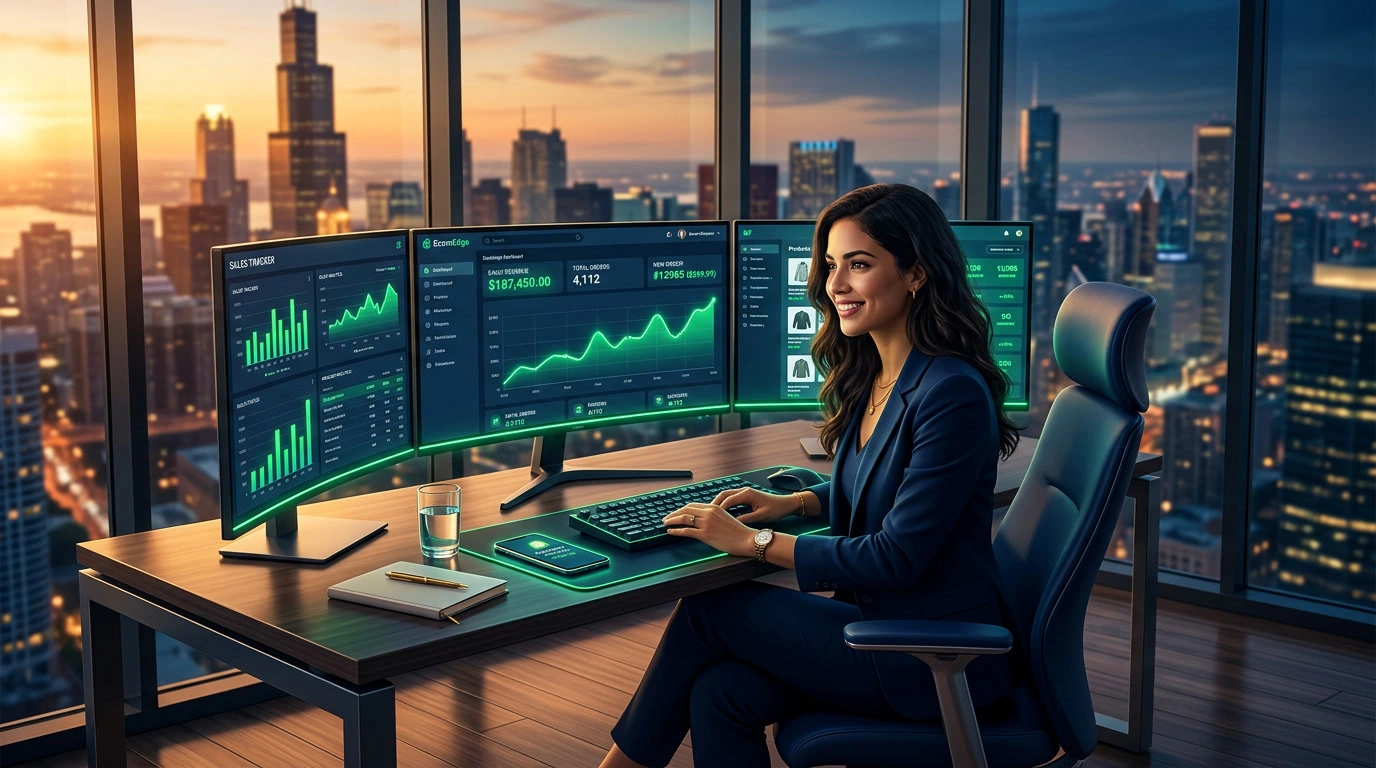 Sellvia free 7-day business test-drive dashboard showing live ecommerce store sales and orders