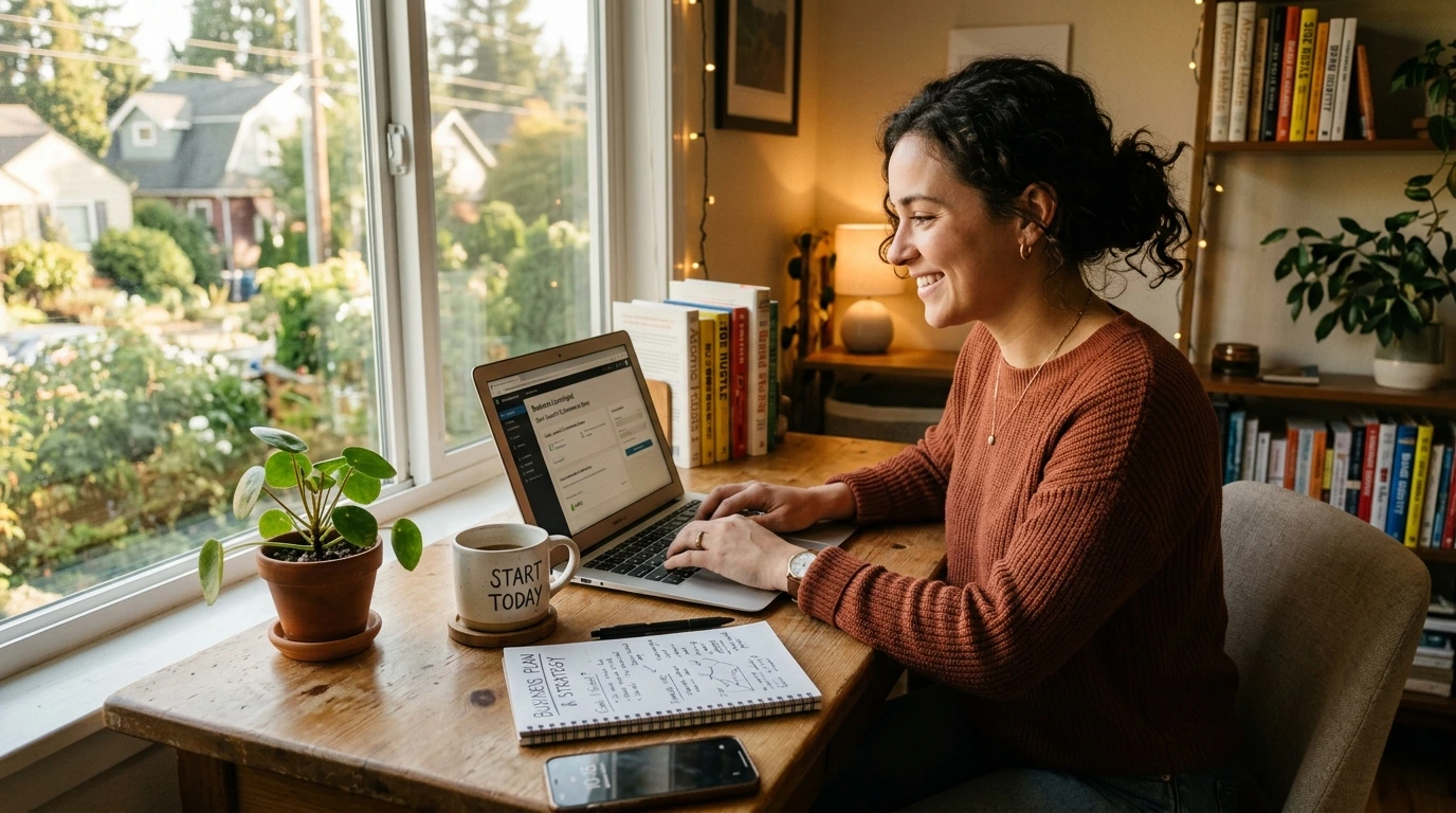 Starting Sellvia Dropshipping From Home – Perfect for Unemployed People Unemployed person starting a Sellvia dropshipping business from home desk with laptop – beginner side income guide 2026