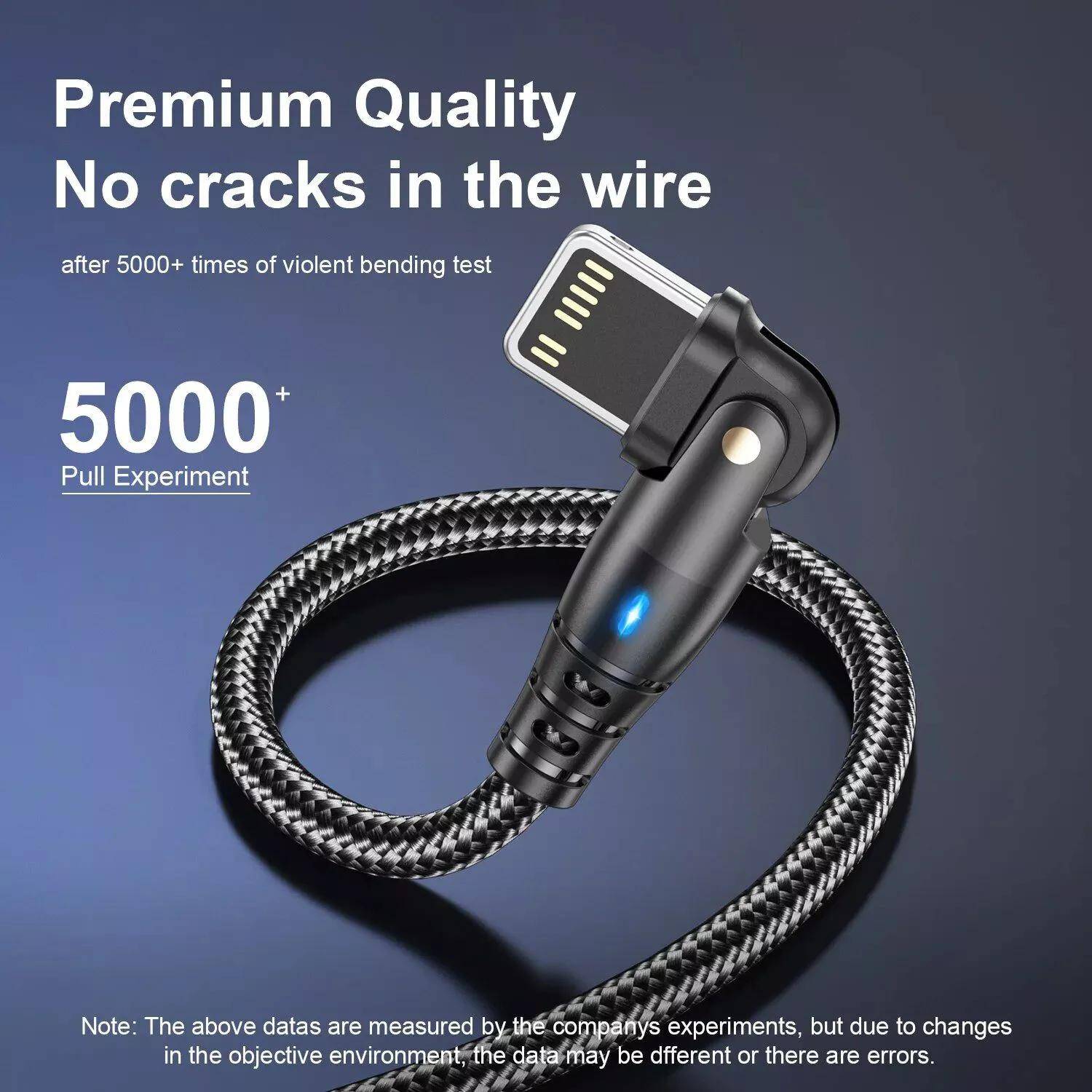 180° Rotating 3A USB-Lightning Cable with LED Indicator for Fast Charging and Data Transfer 180° Rotating 3A USB-Lightning Cable with LED Indicator for Fast Charging and Data Transfer