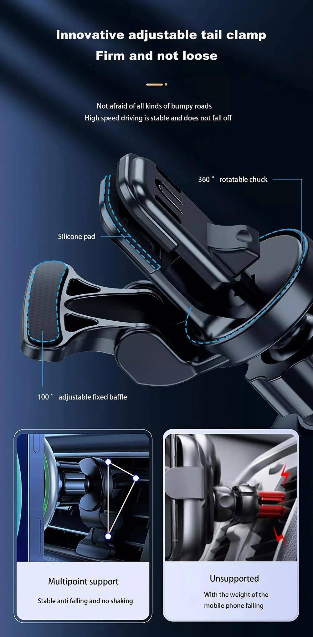 Magnetic Car Wireless Charger Air Vent Holder Magnetic Car Wireless Charger Air Vent Holder
