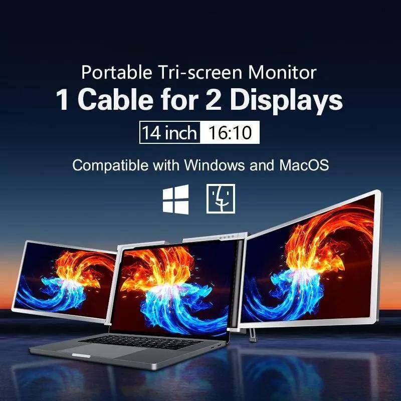 Portable Tri-Screen Laptop Extender Portable Tri-Screen Laptop Extender
