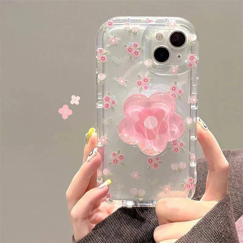 Quicksand Pink Flower Holder iPhone Case Quicksand Pink Flower Holder iPhone Case