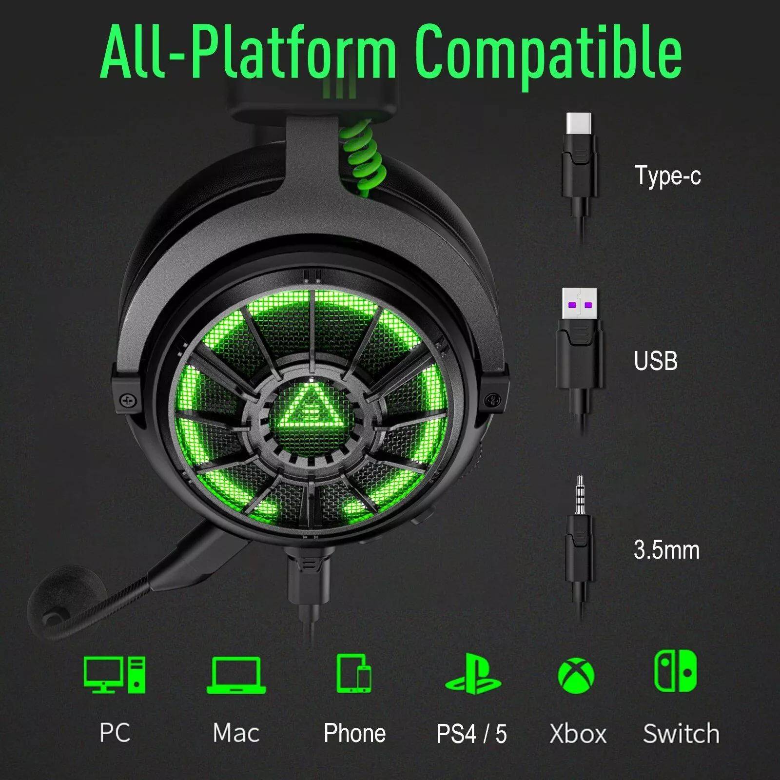 Wired Gaming Headset with 7.1 Surround Sound, Noise-Cancelling Mic, and Multi-Device Compatibility Wired Gaming Headset with 7.1 Surround Sound, Noise-Cancelling Mic, and Multi-Device Compatibility