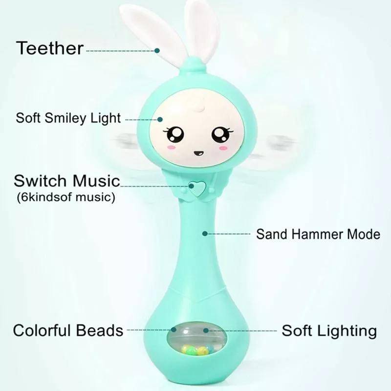 Multi-Functional Baby Music Rattle – Flashing Teether Toy for Soothing & Education Multi-Functional Baby Music Rattle - Flashing Teether Toy for Soothing & Education