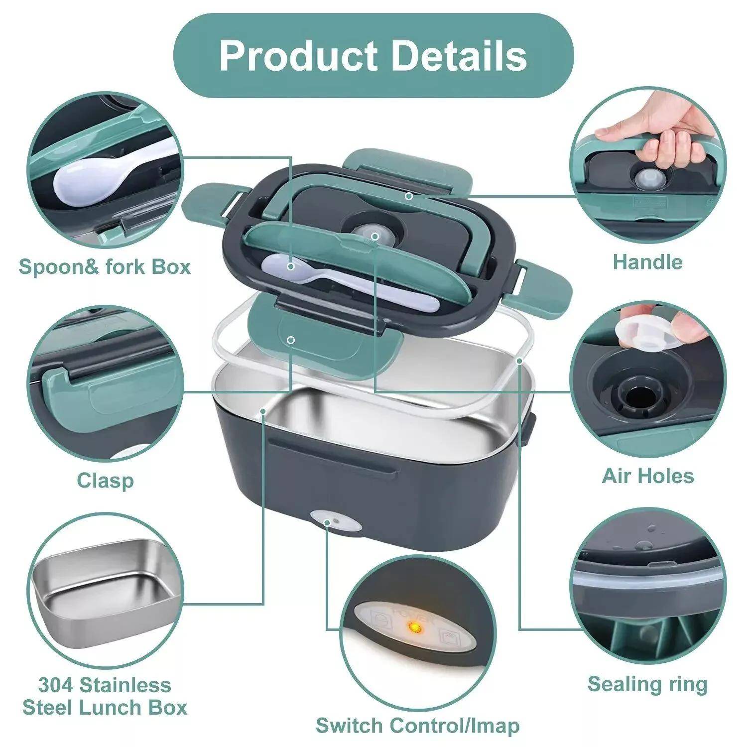 Portable Electric Heating Lunch Box for Car and Home Portable Electric Heating Lunch Box for Car and Home