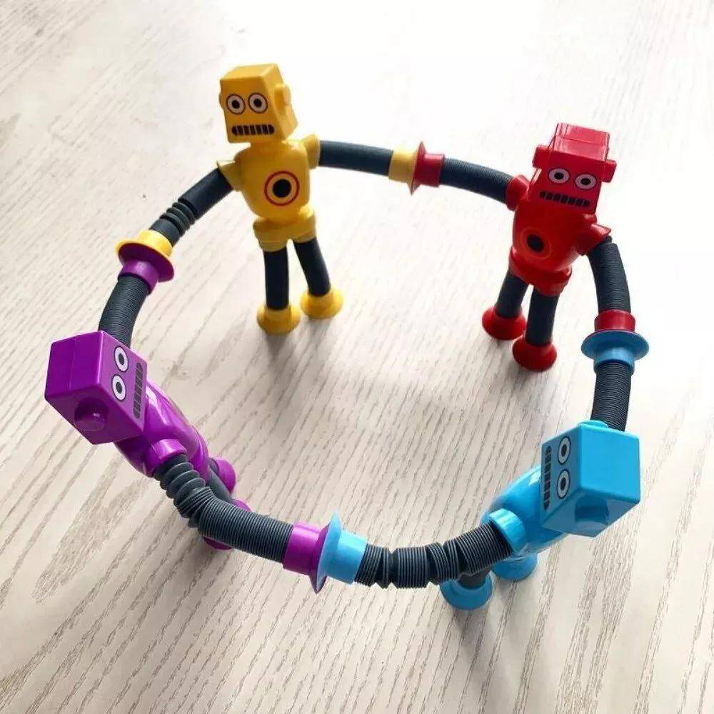Telescopic Robot Puzzle Toy with Suction Cup Limbs Telescopic Robot Puzzle Toy with Suction Cup Limbs