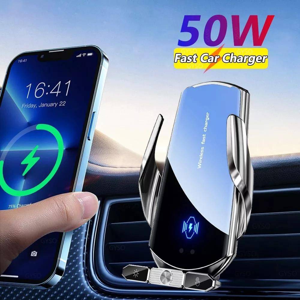50W Wireless Car Charger with Air Vent Stand & Fast Charging for iPhone & Samsung 50W Wireless Car Charger with Air Vent Stand & Fast Charging for iPhone & Samsung