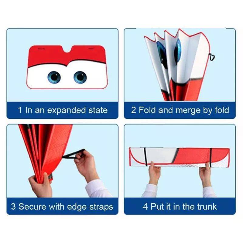 Windshield Solar Protector – Aluminum Foil Car Sunshade with Heated Eyes Design Windshield Solar Protector - Aluminum Foil Car Sunshade with Heated Eyes Design